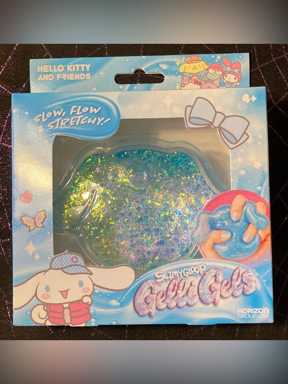 Cinnamaroll Blue Glitter Slow Flow Stretchy Gelli Gels Hello Kitty and Friends